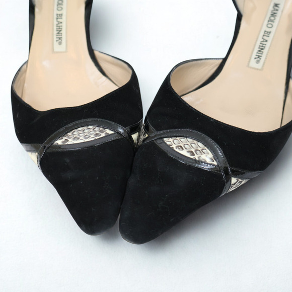 Manolo Blahnik Suede Kitten Heels - Picture 2 of 3